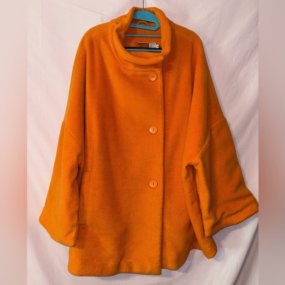 Newport News Sweaters - Plus Size Newport News Vibrant Orange Women's Poncho